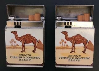 3 Vintage Camel Filters Cigarette Pack Butane Lighter - 2 - 1/4 " X1 - 1/2 "
