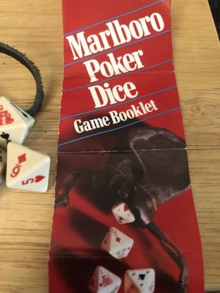 Marlboro Poker Dice Game Very Rare Dice Carrying Pouch Tobacciana 3