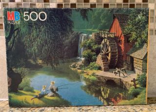 Vintage Milton Bradley Good Old Days 500 Piece Puzzle 4181 - 7 By Old Mill 1