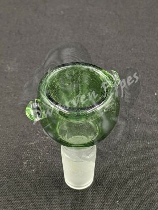 14mm Male Slide Bowl Glass for Water Pipes - Round Green 2