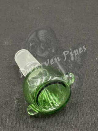 14mm Male Slide Bowl Glass for Water Pipes - Round Green 3