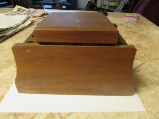 Vintage Walnut 6 Tobacco Pipe Holder With Humidor Tobacco Compartment