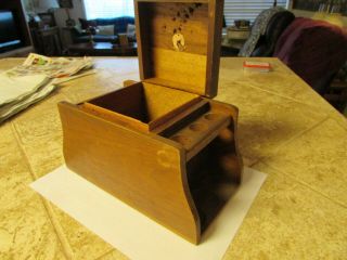 Vintage Walnut 6 Tobacco Pipe Holder with Humidor Tobacco Compartment 3