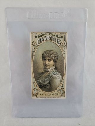 1880 - 92 N - 342 Between The Acts & Bravo Cigs Actress Kate Claxton Tobacco Card