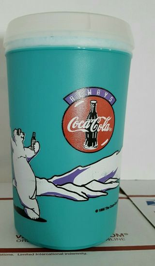 Vintage Aladdin Always Coca Cola1996 Thermal Frozen/cold Teal Green Mug/cup 20oz