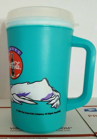 Vintage Aladdin Always Coca Cola1996 Thermal Frozen/Cold Teal Green Mug/Cup 20oz 3