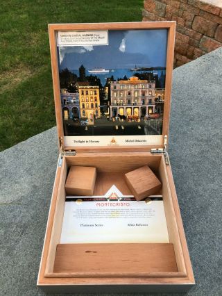 Michel Delacroix Twilight in Havana Empty Cigar Box Montecristo W/cedar inserts 3