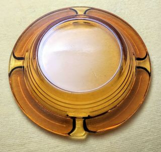 Vintage Amber Glass Ashtray,  Smooth Finish,  Mid Century Modern 2