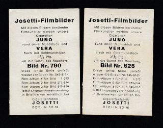 2 CONRAD VEIDT Film Star,  Vintage 1930s Josetti Cigarette Cards 2