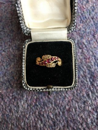 Antique 18ct Gold Diamond And Ruby Ring