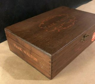 Rare,  Vintage 1950 Izaak Walton Wood Cigar Box - HE Snyder Cigar Co,  Perkasie PA 3