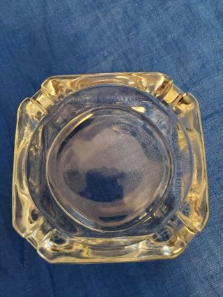 (1) Vintage Thick Clear Glass Ashtray Rounded Corners
