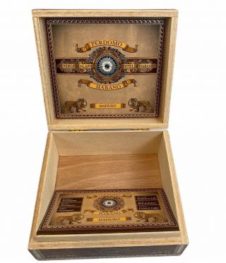 PERDOMO HABANO Bourbon Barrel Aged Epicure Empty Wooden Cigar Box 2