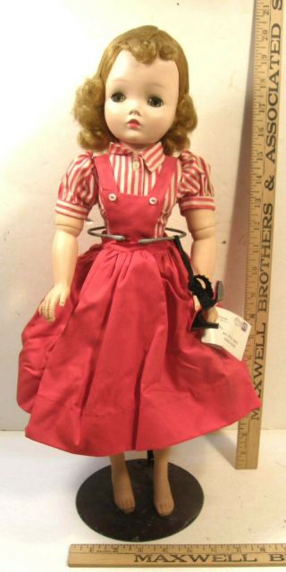 Vintage 1955 Madame Alexander Cissy Doll W/tagged Red & White Outfit & Wrist Tag