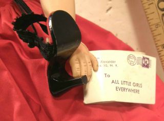 VINTAGE 1955 MADAME ALEXANDER CISSY DOLL W/TAGGED RED & WHITE OUTFIT & WRIST TAG 2