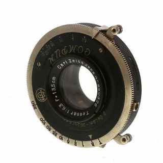 Vintage Carl Zeiss Jena Nr 135mm F/6.  3 Tessar Lens In Compur Shutter - Ai