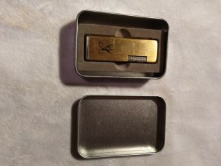 Vintage Gold Tone Firebird Pipe Lighter With Metal Case