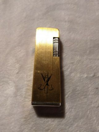 Vintage gold tone Firebird Pipe Lighter with metal case 3