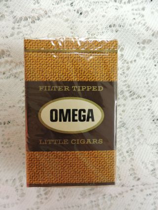 Vintage Omega Filter Tipped Little Cigars Cigarette Pack Empty Display Only