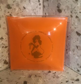 Vintage Playboy Club Orange Glass Plate/Ashtray - 2