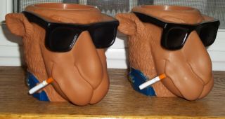 Set Of 2 Camel Cigarette Smoking Joe Cool Beer Coolers Can Holders Coozy Vintage