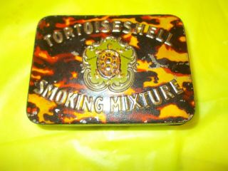 Vintage Tortoise Shell Smoking Mixture Tobacco Tin Very Rare Find