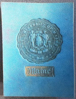 Vintage Antique Leather Tobacco Card University Of Maine C.  1910