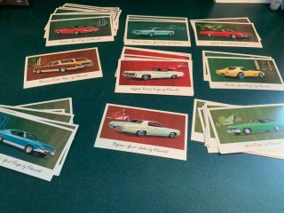 47 Vintage Postcards 1969 Chevrolet Caprice Chevelle Corvette Impala,  Camero