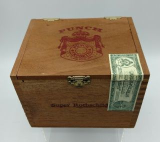 Punch Cigar Wood Box (only) Tobacco W Import Tape Honduras,  Rothschilds