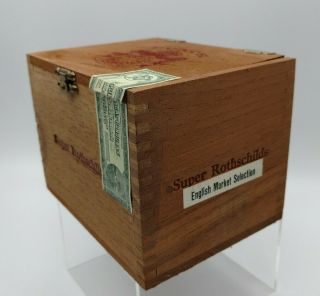 Punch Cigar Wood Box (only) Tobacco w Import Tape Honduras,  Rothschilds 2