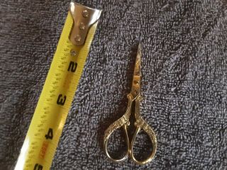 vintage gold tone Toledo sewing scissors 2