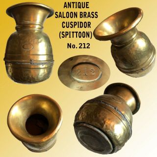 Antique Brass Saloon Cuspidor (spittoon) No.  212 With Weighted Base