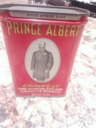 Vintage Prince Albert Tobacco Tin W/ Old Timer Knife Ad On Back
