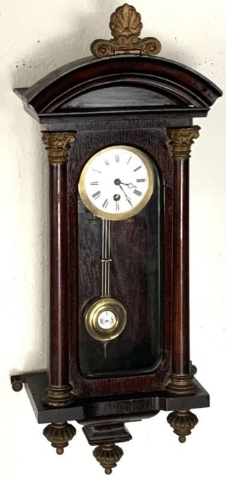 Antique German Mahogany Wall Clock