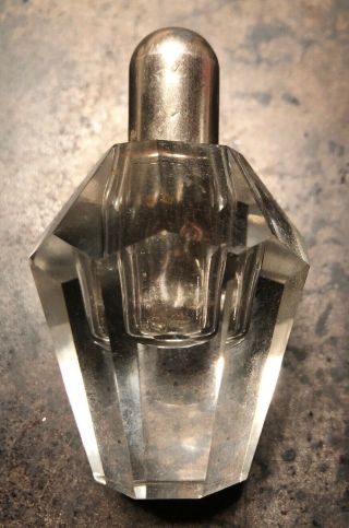 Vintage Cut Glass Crystal Table Top Cigarette Lighter Paperweight Usa