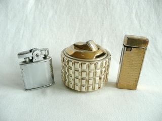 3 Vintage Lighters; Colibri,  Ronson & Panther Guy.