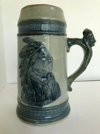 Antique Old Sleepy Eye Stein Made By Weir Pottery 1903