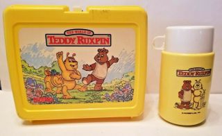 The World Of Teddy Ruxpin Yellow Plastic Lunchbox Vintage 1986 Alchemy