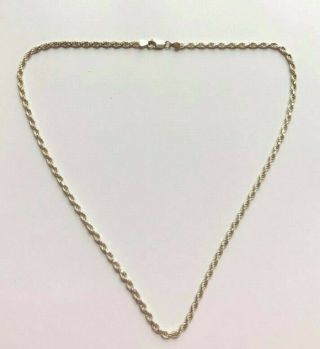 Vintage Sterling Silver (925) " Italy " 20 " Inch Rope Chain Necklace 15grams