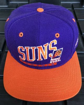 Vintage 90s Phoenix Suns Ajd Snapback Hat Cap Nba Two Tone Taiwan
