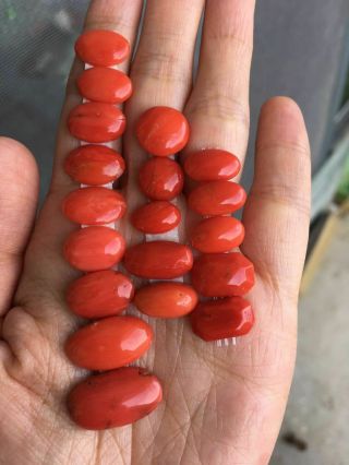 Antique Old Stock Natural Red Coral Cabochons Others Turqoise Gold Jewelry