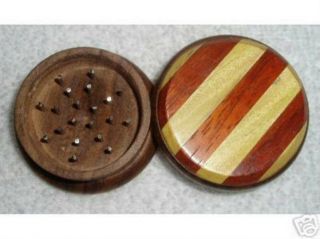 Wooden Tobacco,  Herb,  Or Spice Grinder - Dark Stripes