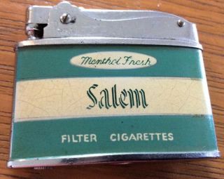 Vintage Flat Advertising Lighter Salem Menthol Fresh Filter Cigarettes Penguin