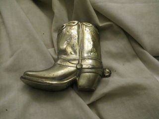 Vintage Silver Plated Cowboy Boot Made In Occupied Japan By C.  M.  C.  3 1/3 " Tall