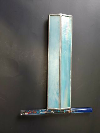 Prismatic Oil Wand Stained Glass Kaleidoscope Blue Handmade Vintage Gift