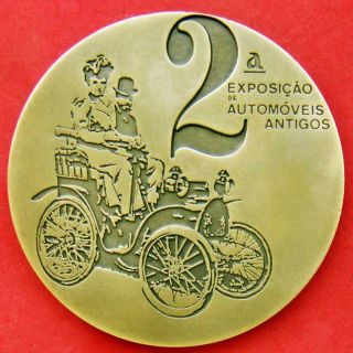Antique Vintage Car Automobile Exposition Palácio De Cristal Great Bronze Medal