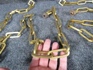 2 Antique Brass Arts & Crafts Chains For Hanging Lamps Or Other Use,