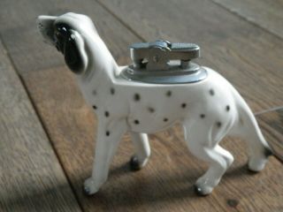 Vintage Porcelain Pointer Hunting Dog Cigarette Table Lighter Japan 2