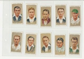 Full Set Of 50 Cricketers 1934 Cards From John Player And Son.