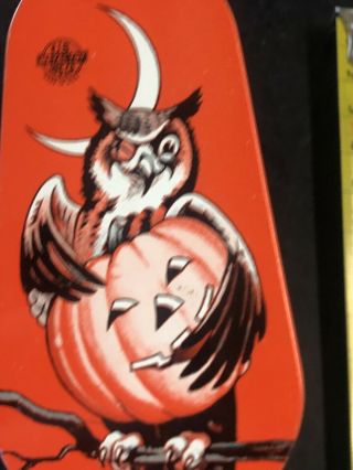 Vintage Us Metal Co.  Halloween Noisemaker/owl With Pumpkin No Rust